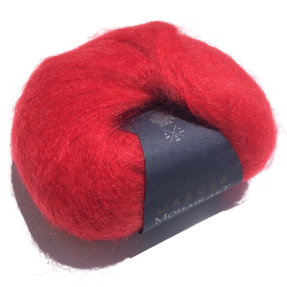 Jaeger Yarn Mohair Art 50% Mohair 50% Nylon Color 607 Red - Picture 3 of 3